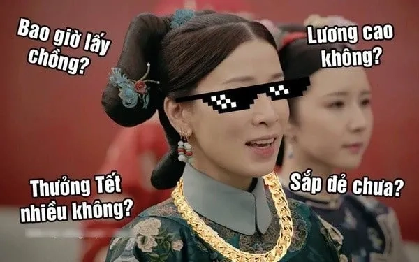 Mèo đón tết meme tạo điểm nhấn vui nhộn cho ngày xuân.