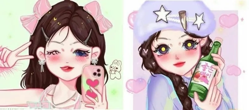 Avatar nữ cute chibi, dễ thương và nổi bật.