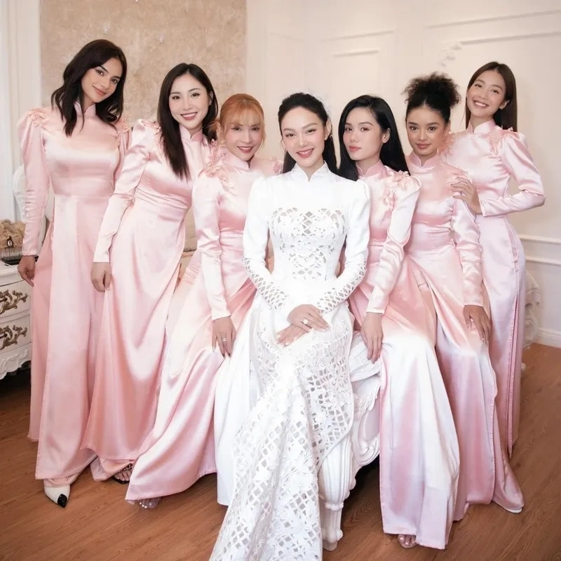 Minh Hằng đám cưới cùng sự hiện diện của Diệu Nhi, tạo nên không khí vui vẻ và gần gũi.
