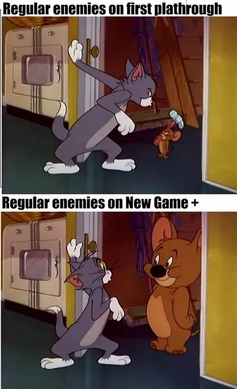 Meme tom and jerry gốc vẫn giữ được sự thú vị từ những khoảnh khắc hài hước.