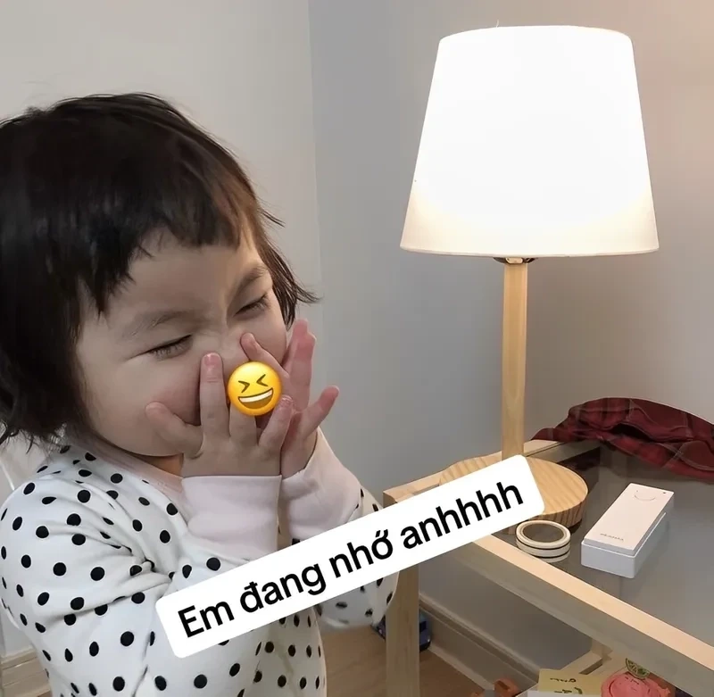 Ảnh meme nhớ ny đáng yêu khiến bạn không thể không bày tỏ tình cảm.