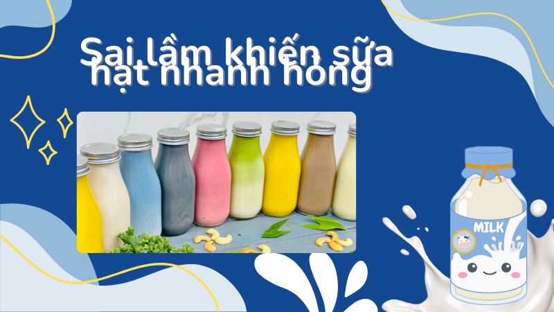 Chai thủy tinh đựng sữa hạt được tiệt trùng sạch sẽ
