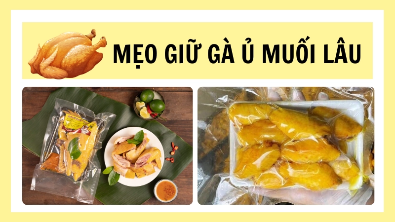 Thành phẩm gà ủ muối đóng túi hút chân không bảo quản