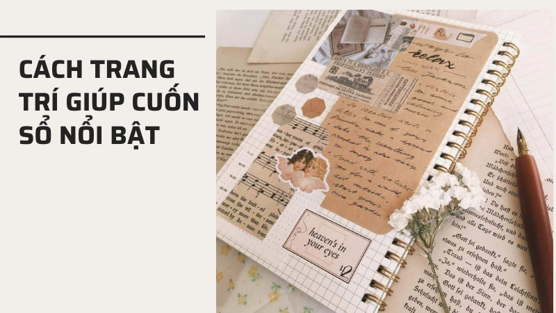 Trang trí bìa sổ tay handmade phong cách vintage độc đáo