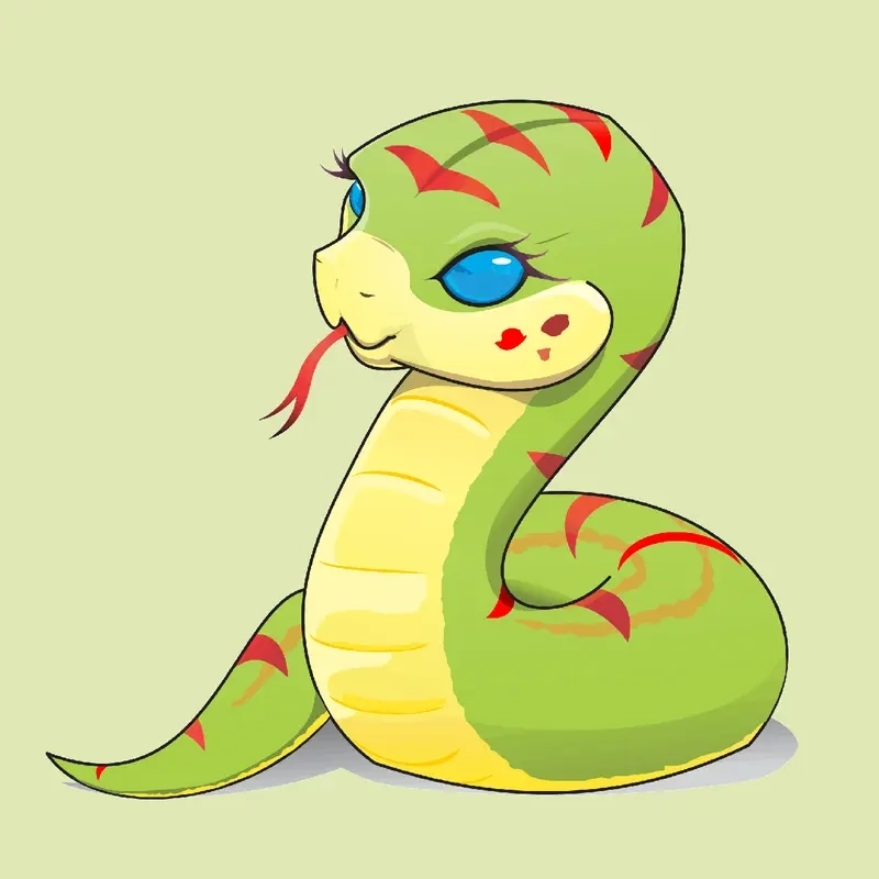 Chibi cute rắn chibi có phong cách vui tươi