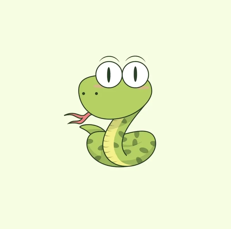 Snake rắn chibi cute mang phong cách hoạt hình