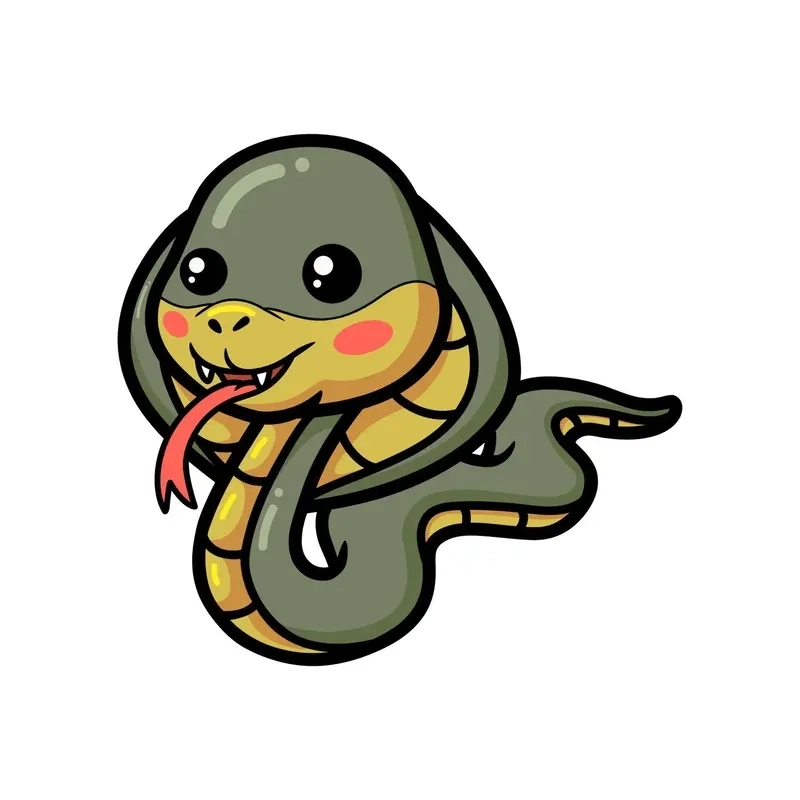 Hình rắn chibi 2025 mang không khí lễ tết