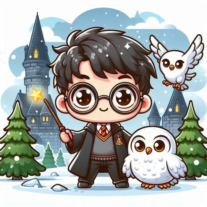 Cute harry potter chibi nhìn rất dễ mến