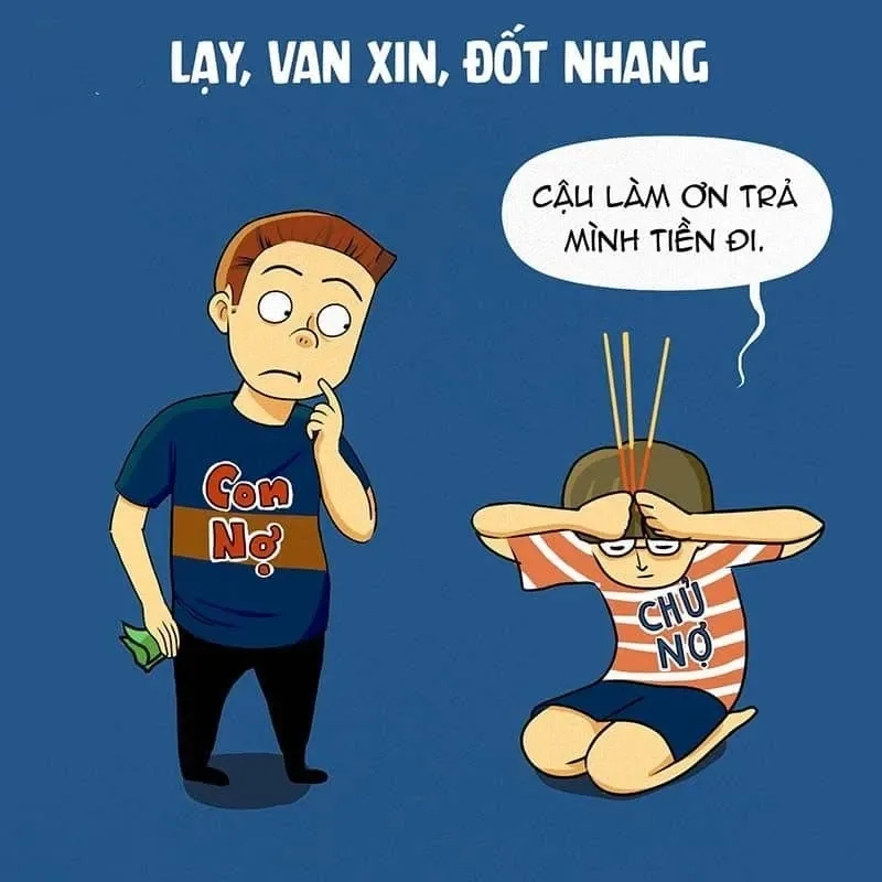 Meme quỳ lạy dùng khi bất lực trước tình huống