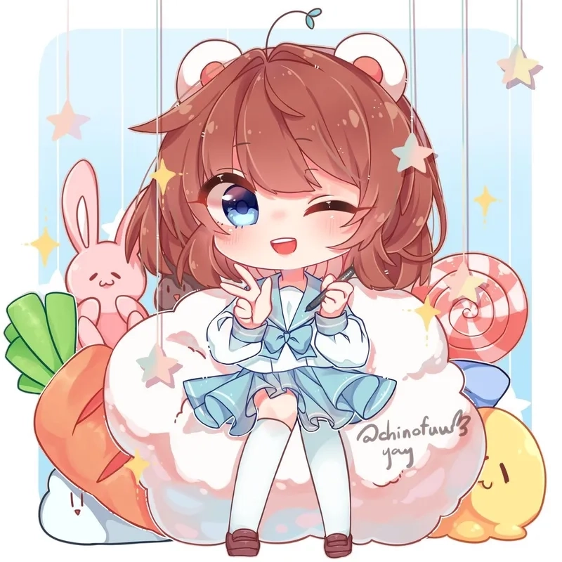 Mèo simmy chibi cute mang phong cách ngộ nghĩnh