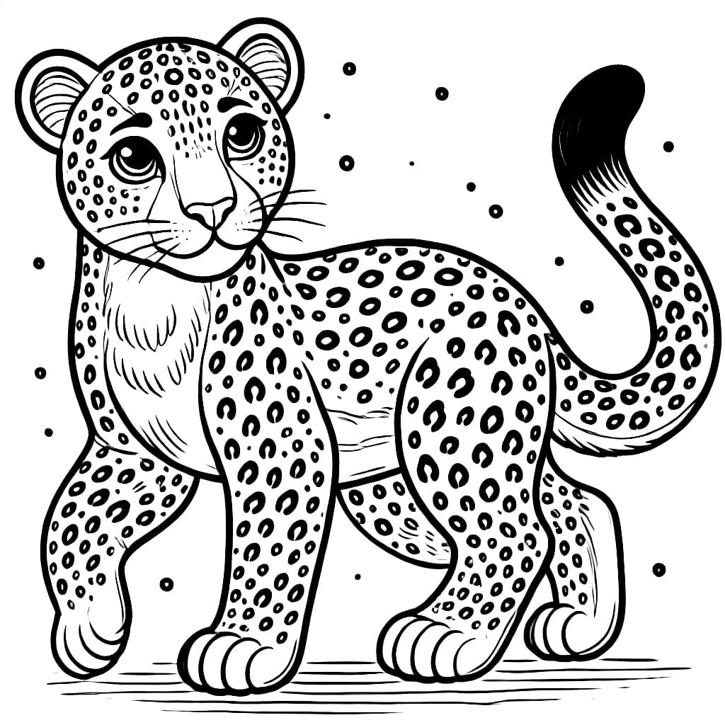 Tập tô màu con báo giúp bé học màu sắc