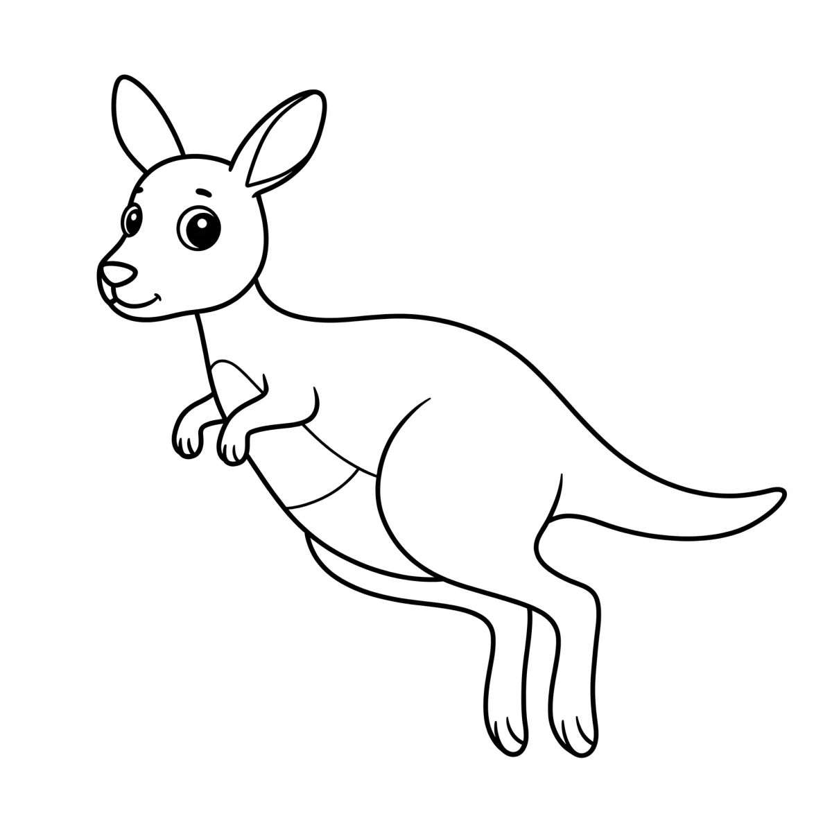 Tranh tô màu kangaroo đơn giản dễ tô cho bé