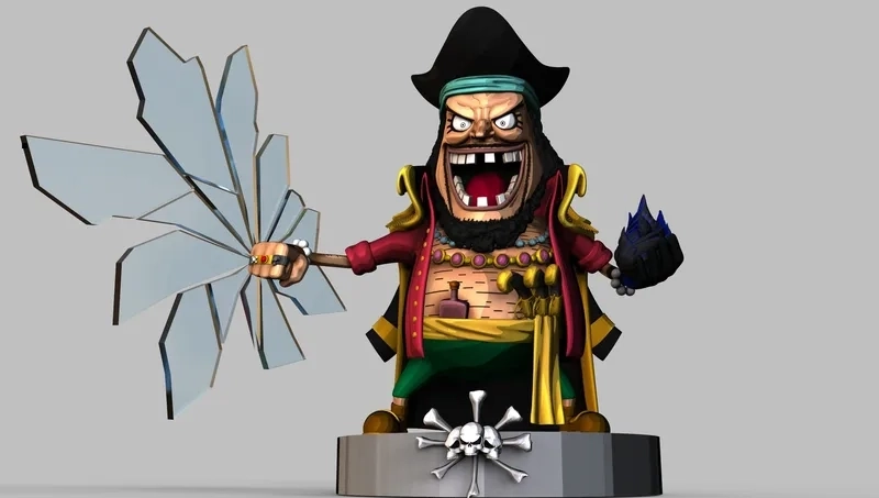 Marshall D Teach chibi mang nét hài hước dễ thương.