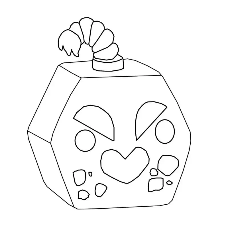 Tranh tô màu Blox Fruits khổ A4 rõ nét.