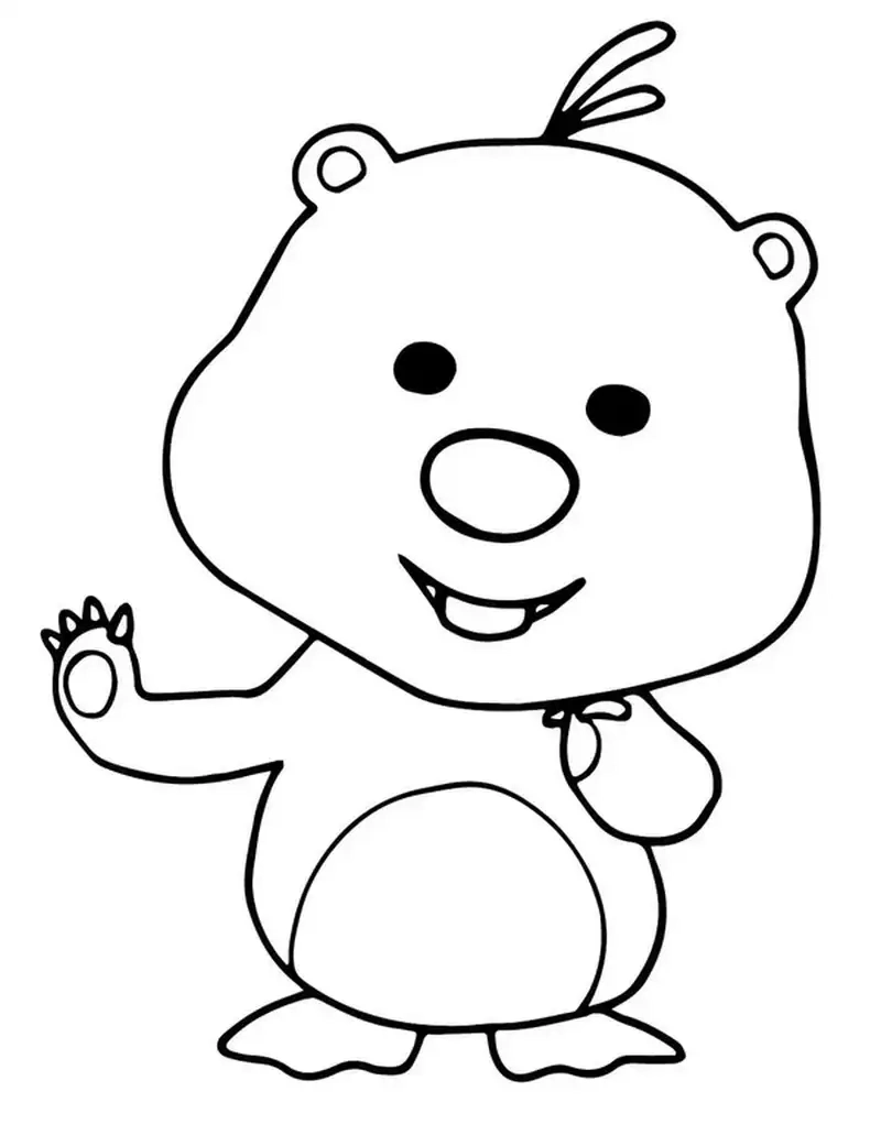 Tranh tô màu Loopy cute với nét vẽ tròn trịa, đáng yêu.