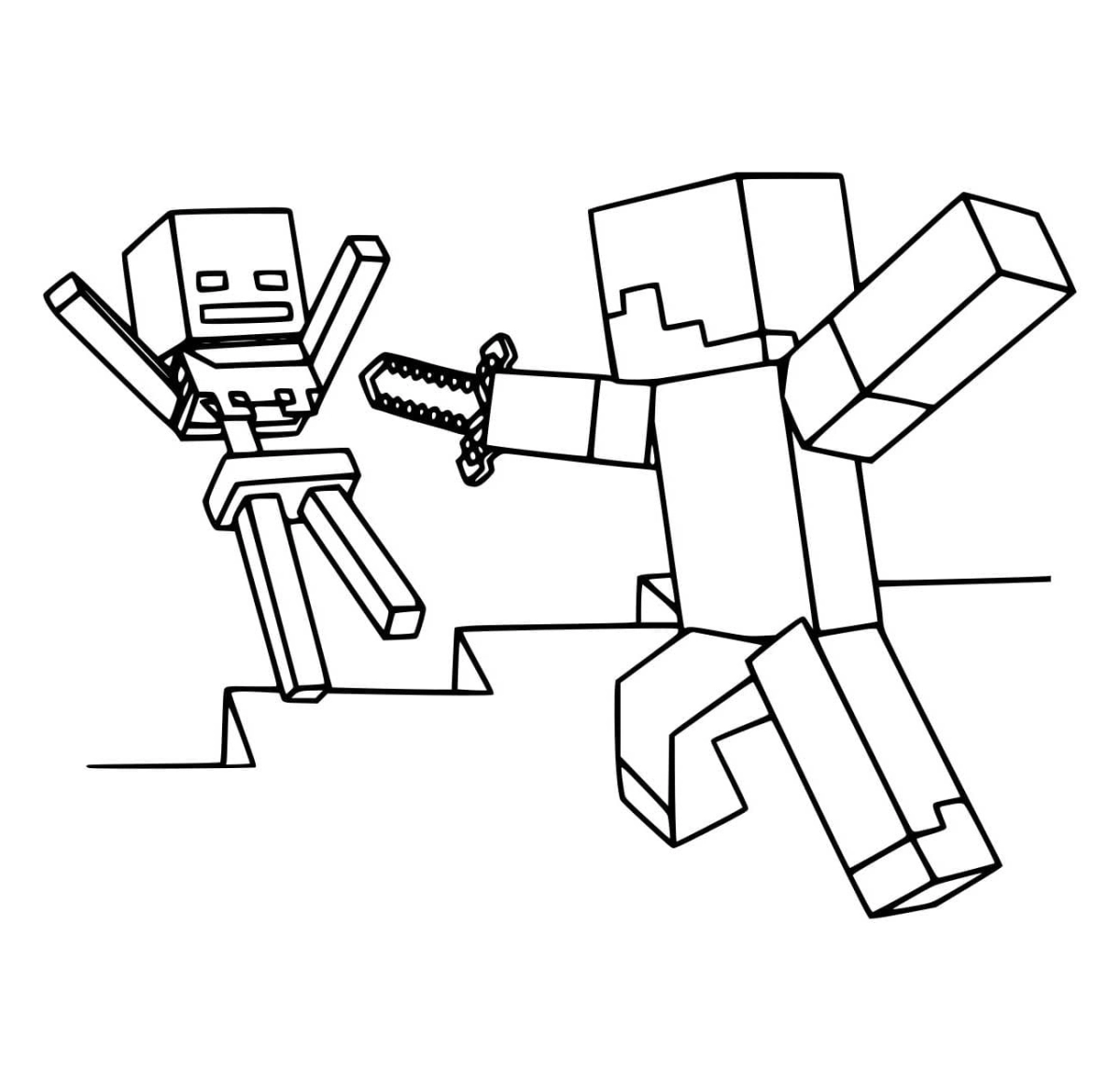 Tranh tô màu Roblox đơn giản, phù hợp cho bé mới tập tô.