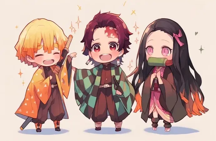 Demon Slayer Chibi đẳng cấp và sức mạnh hơi thở bùng nổ