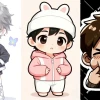 Mẫu ảnh chibi cho bé trai nghịch ngợm trang trí sinh nhật 2026