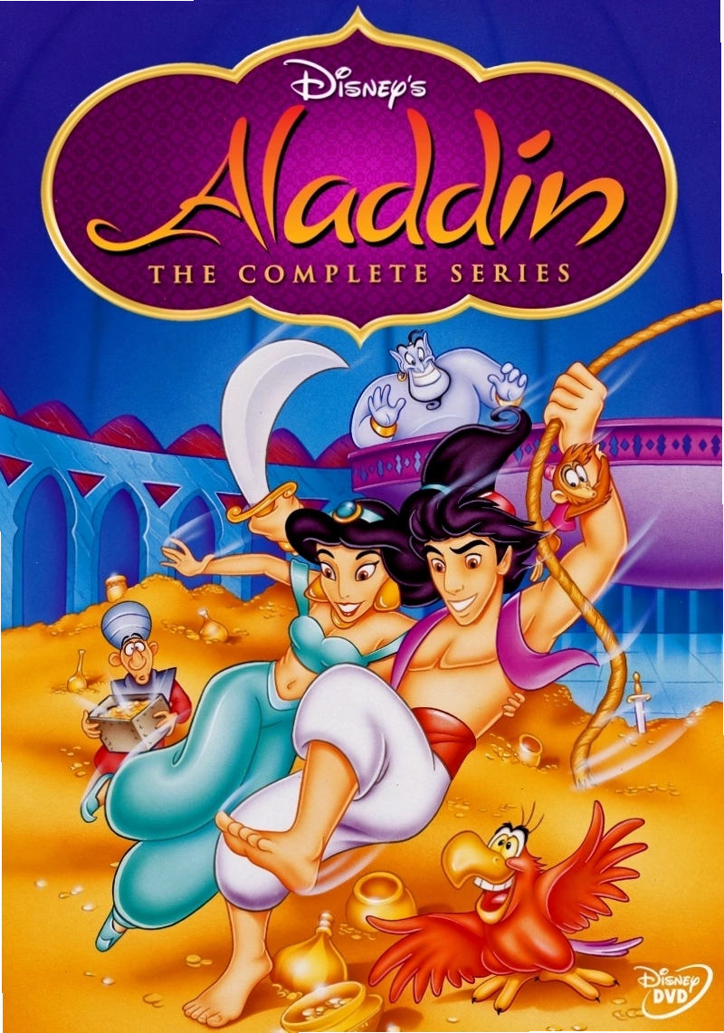 Aladdin cưỡi thảm bay cùng công chúa Jasmine