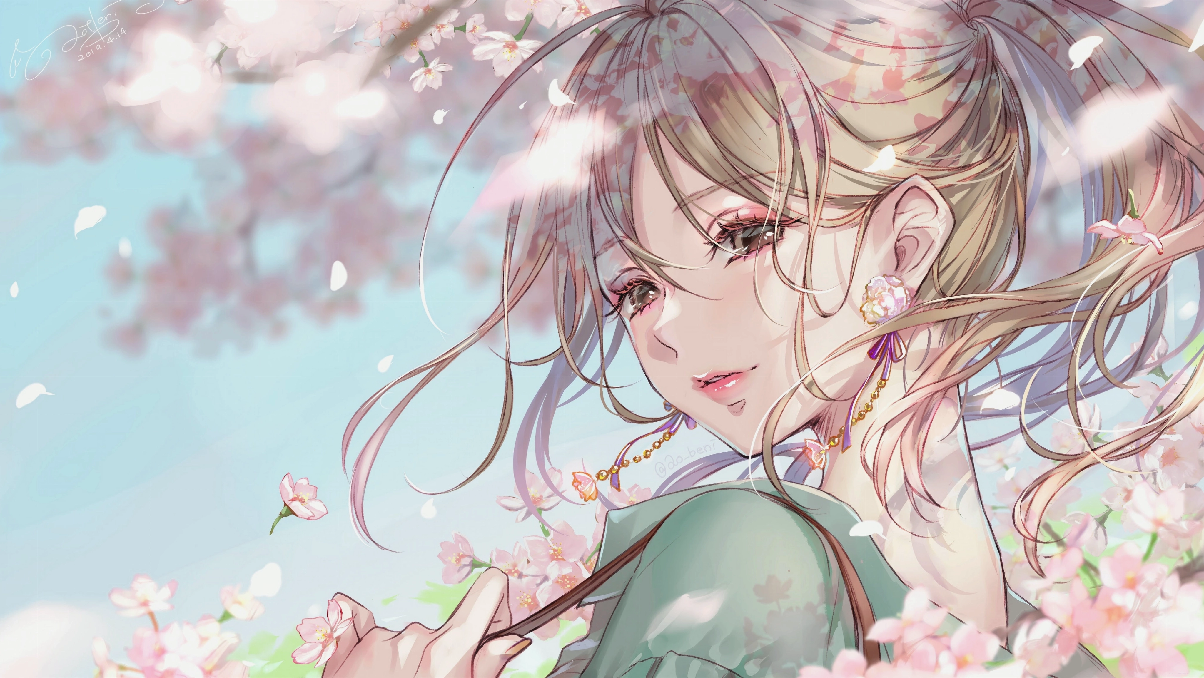 Ảnh anime nữ với đôi mắt biểu cảm và trang phục thời trang
