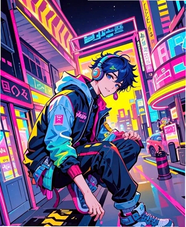 Ảnh boy phố anime với chi tiết che mặt tạo sự bí ẩn