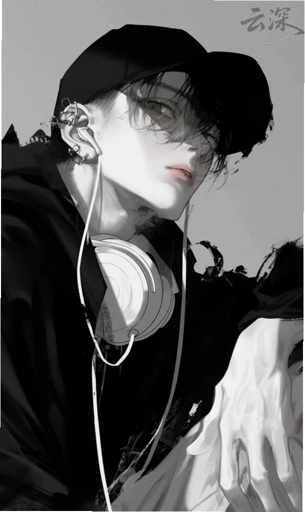 Ảnh boy phố anime với trang phục tối màu ấn tượng