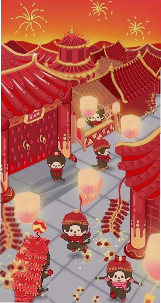Ảnh nền điện thoại Tết anime cute