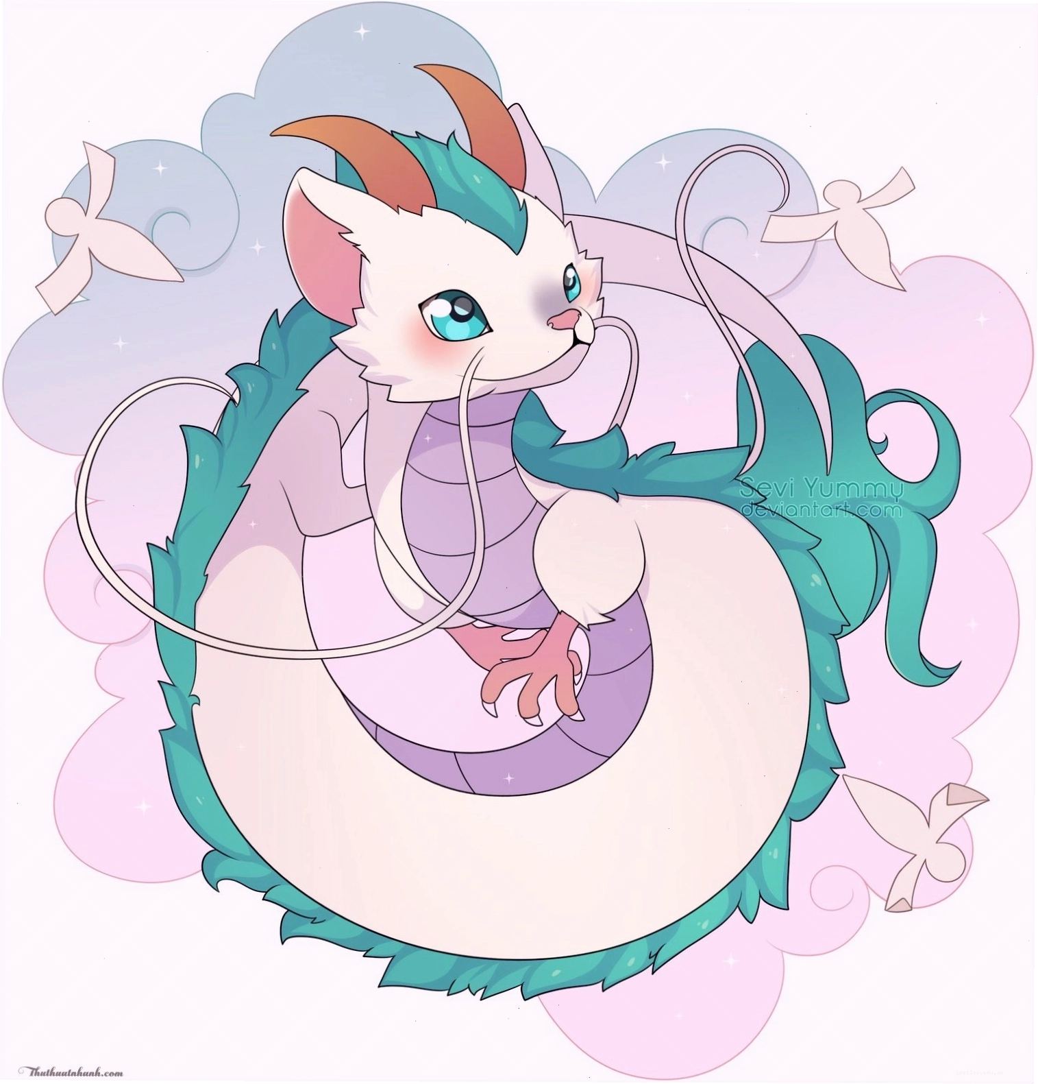 Ảnh rồng con chibi đang vui đùa
