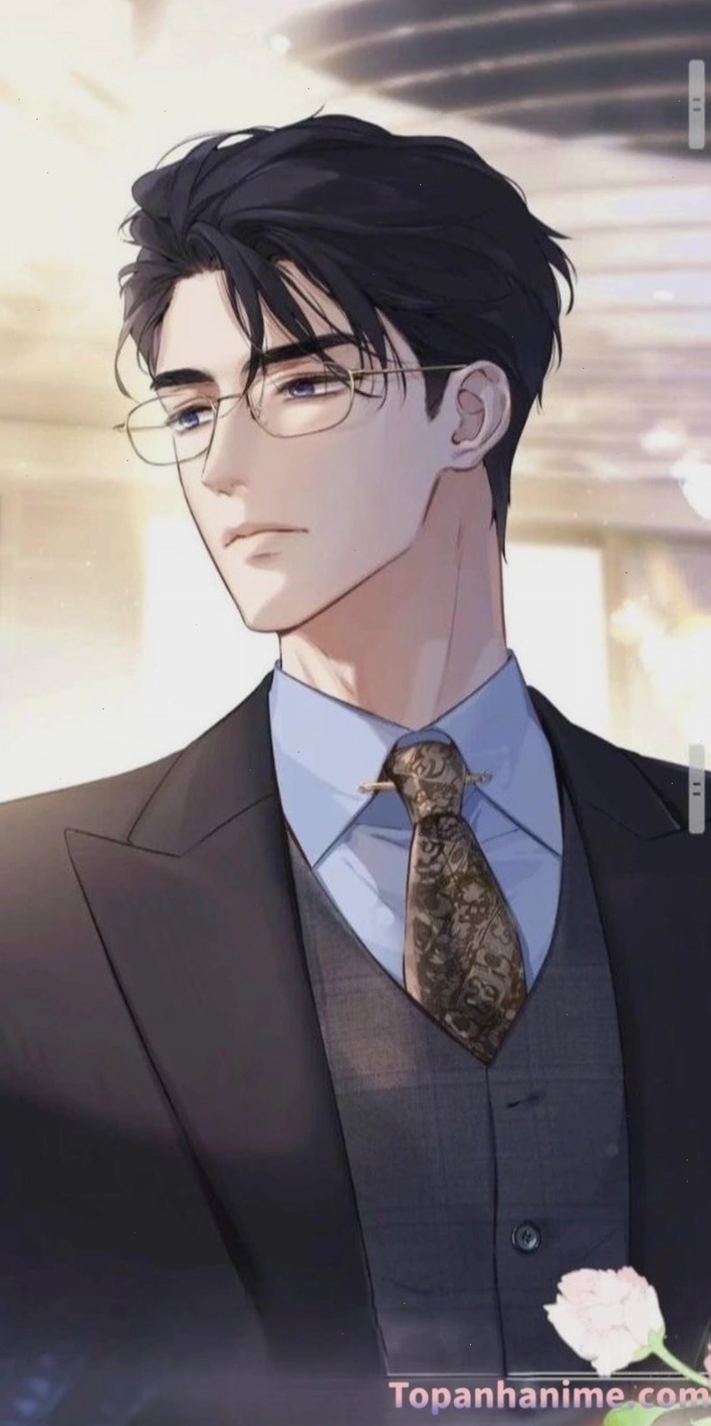 Ảnh tổng tài anime nam với vẻ ngoài lịch lãm và khí chất quyền lực