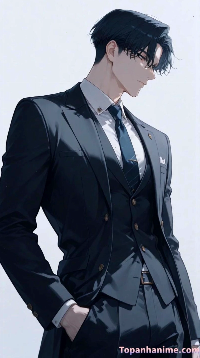 Ảnh tổng tài anime với dáng người cao ráo và phong thái tự tin