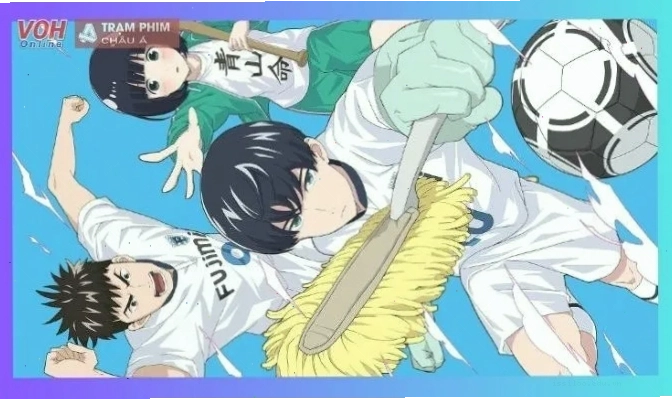 Anime bóng đá Thiên Tài Sạch Sẽ với hình ảnh cầu thủ tập luyện chăm chỉ