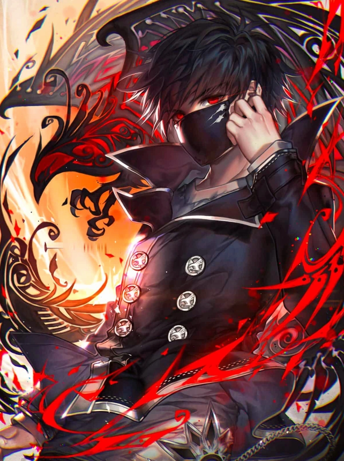 Anime boy tóc đen lạnh lùng