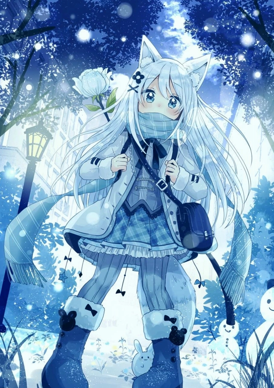 Anime cat girl wallpaper với vẻ ngoài cuốn hút