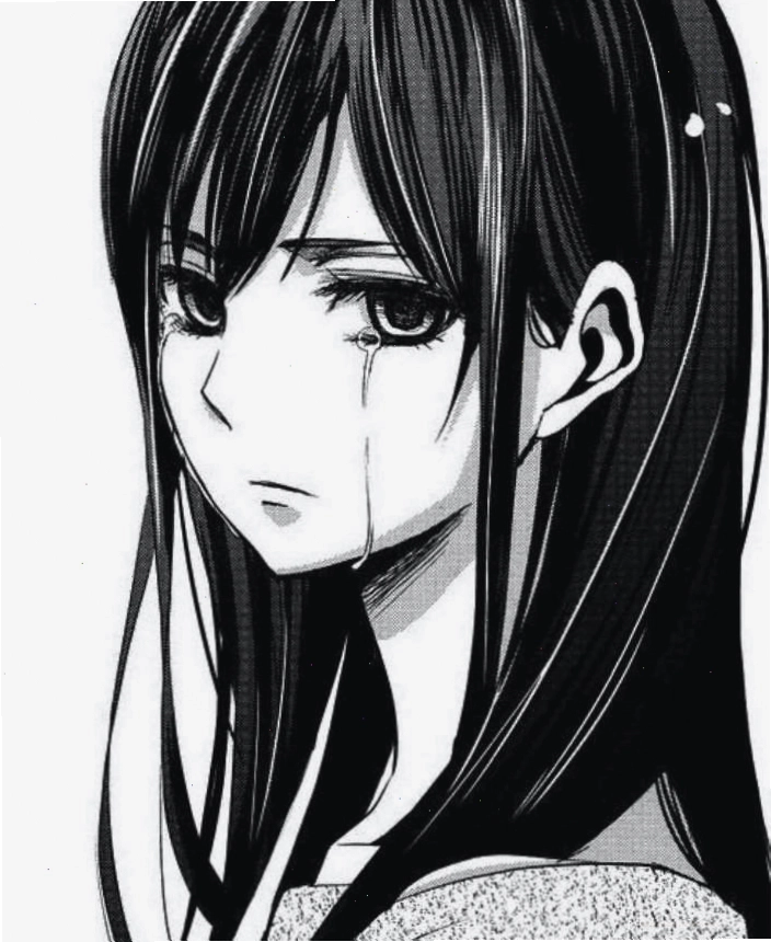 Anime girl đen trắng xinh đẹp nhưng buồn bã