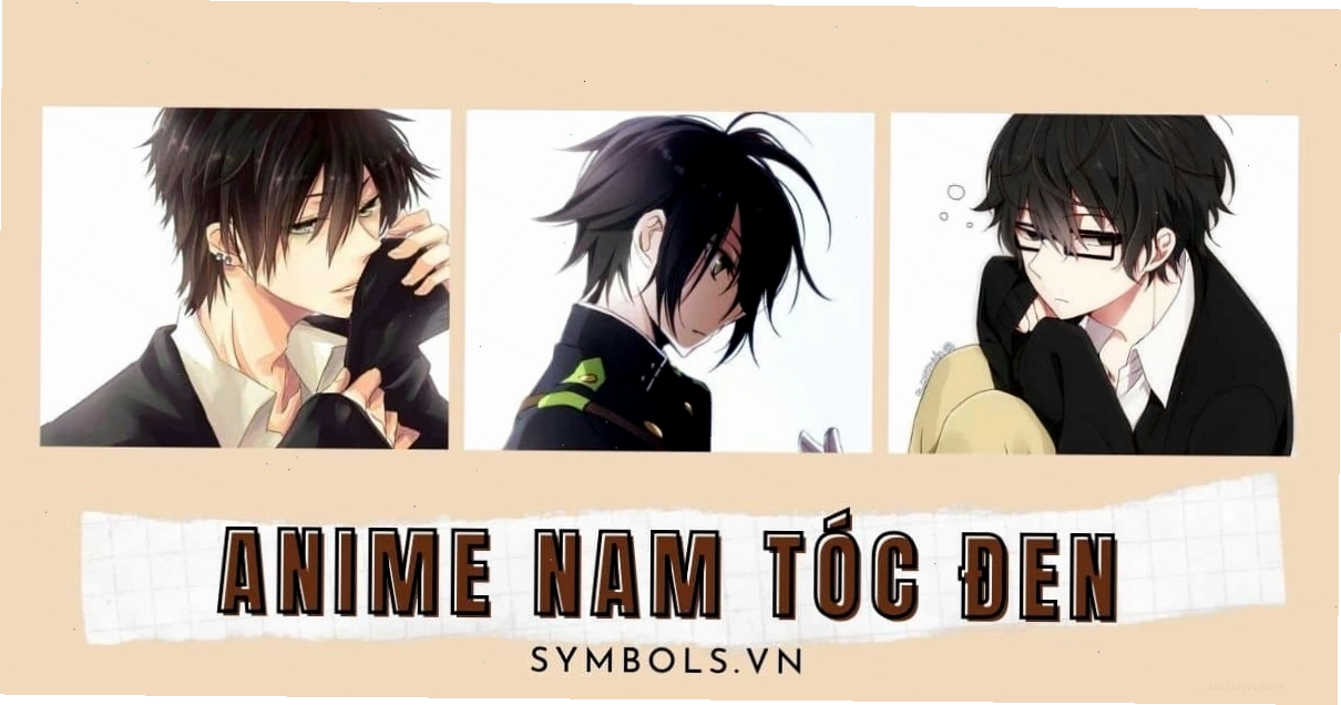 Anime nam tóc đen điển trai với ánh mắt sắc sảo