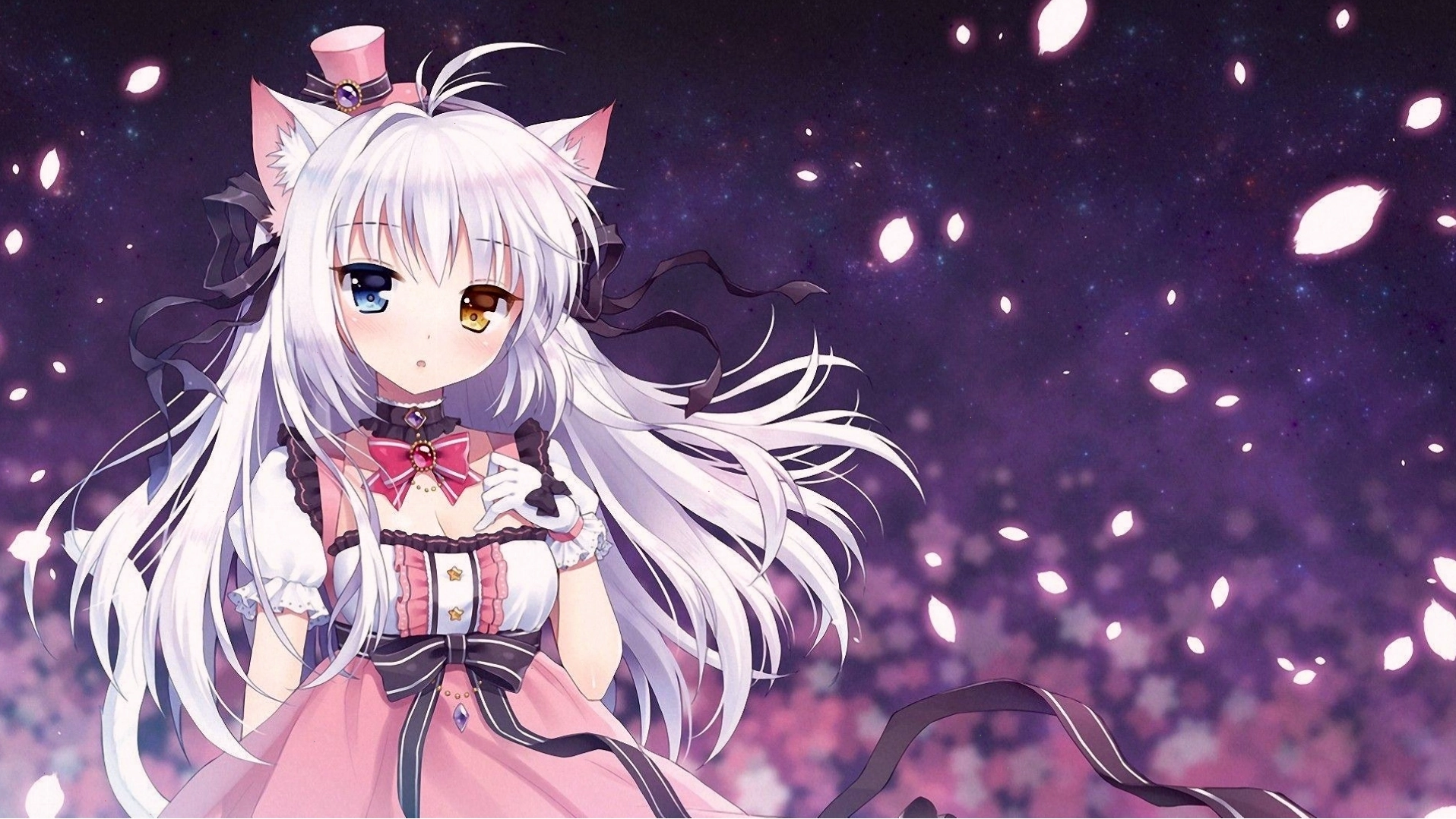 Anime Neko Girl Phone Wallpaper cho thiết bị di động