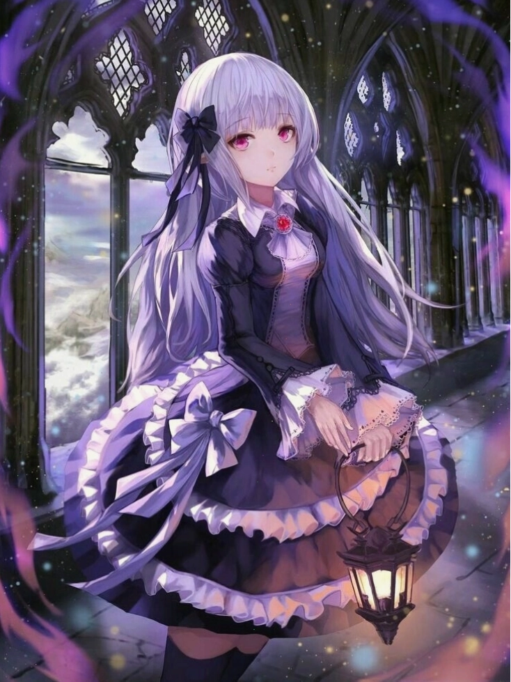Anime nữ ăn mặc phong cách Gothic bí ẩn