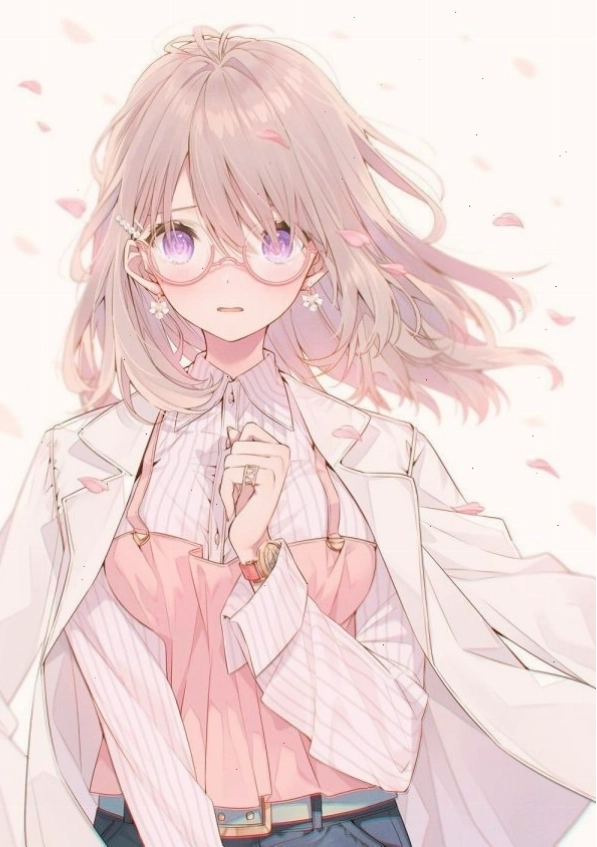 Anime nữ đeo kính với vẻ ngoài trí thức và bí ẩn