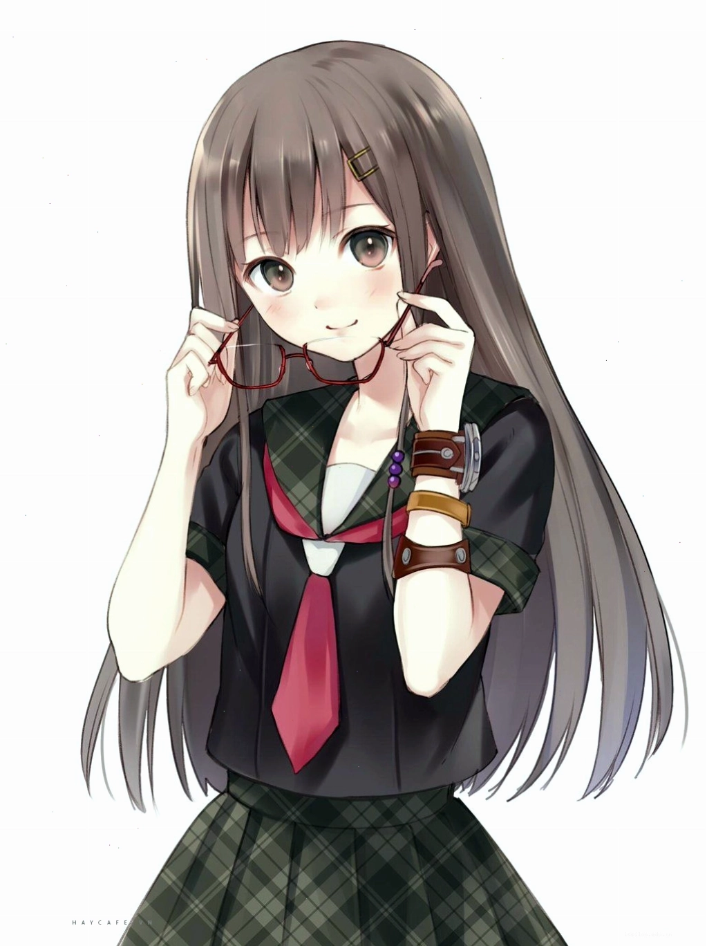 Anime nữ đẹp đeo kính tri thức