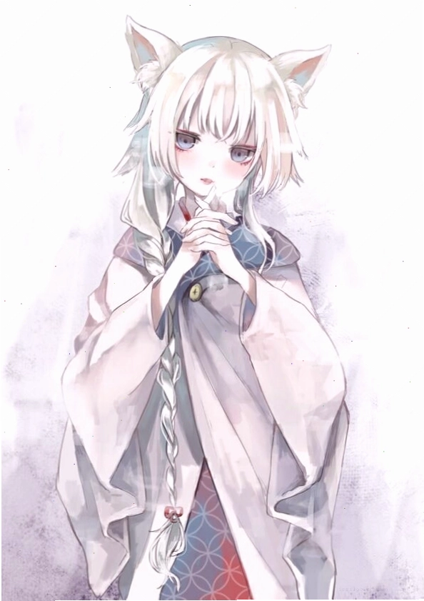 Anime nữ hồ ly phiên bản Chibi đáng yêu với đôi mắt to tròn