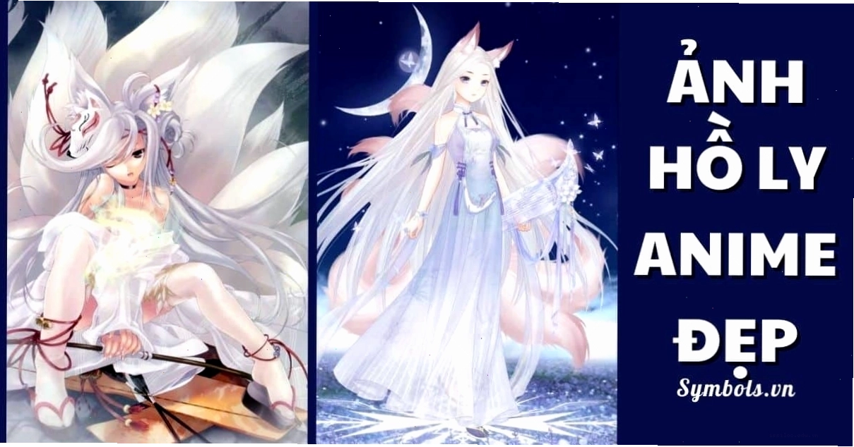 Anime nữ hồ ly xinh đẹp với mái tóc dài và ánh mắt bí ẩn