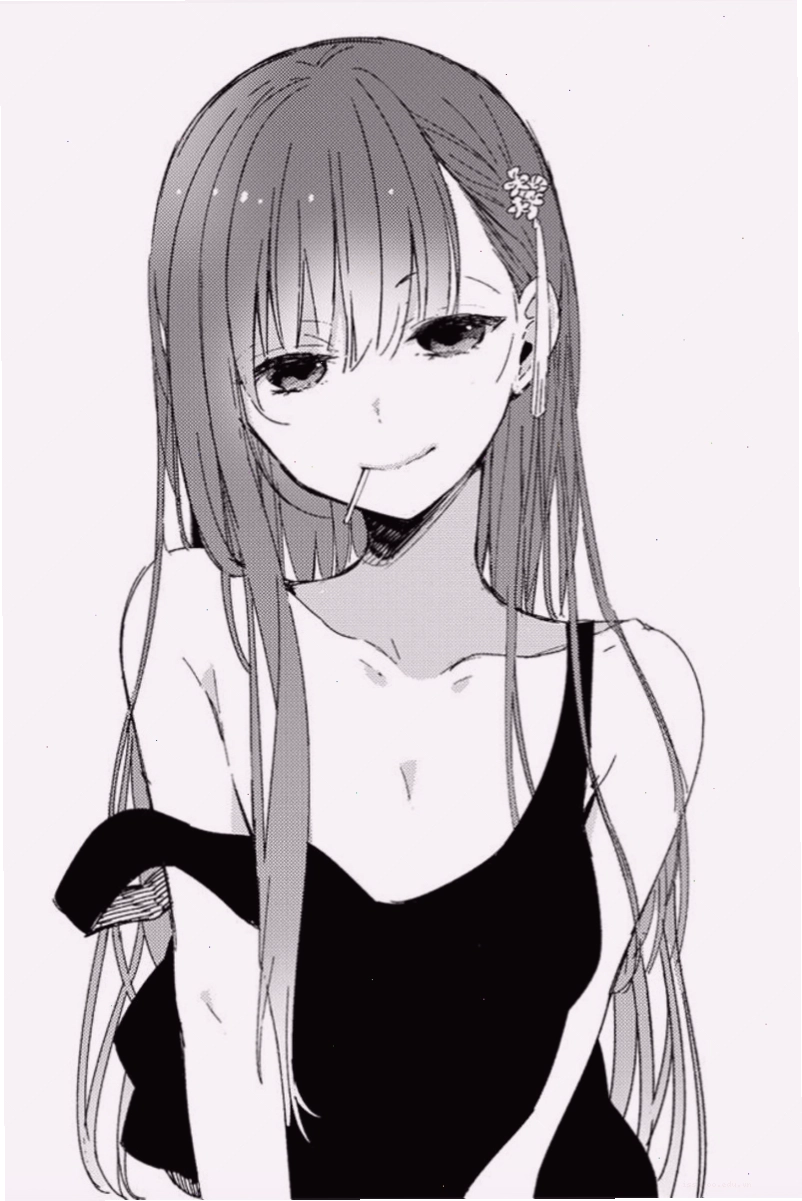 Anime nữ ngầu trắng đen với phong cách ấn tượng