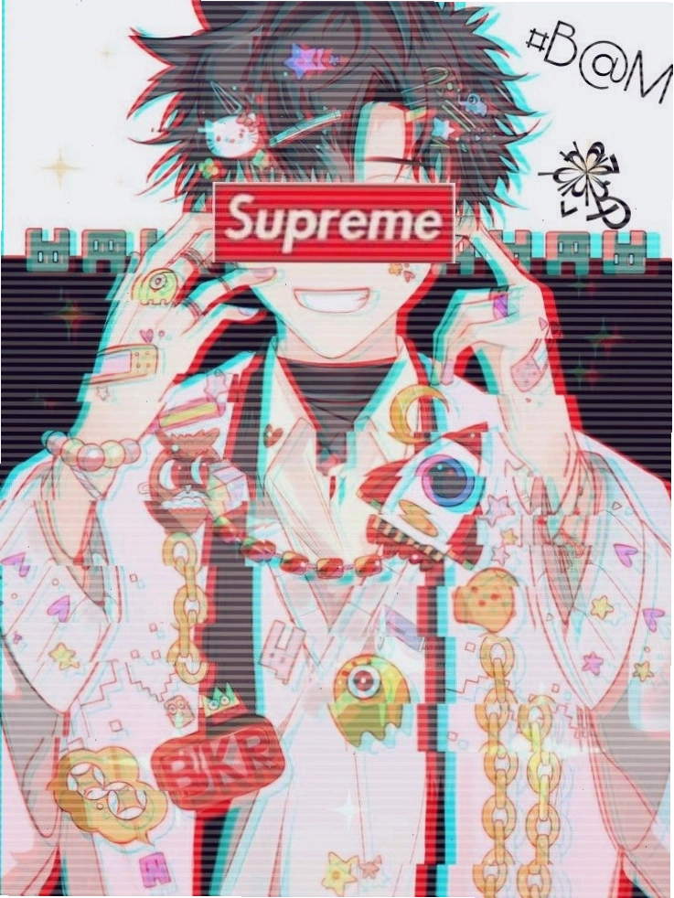 Avatar anime nam với phong cách Supreme