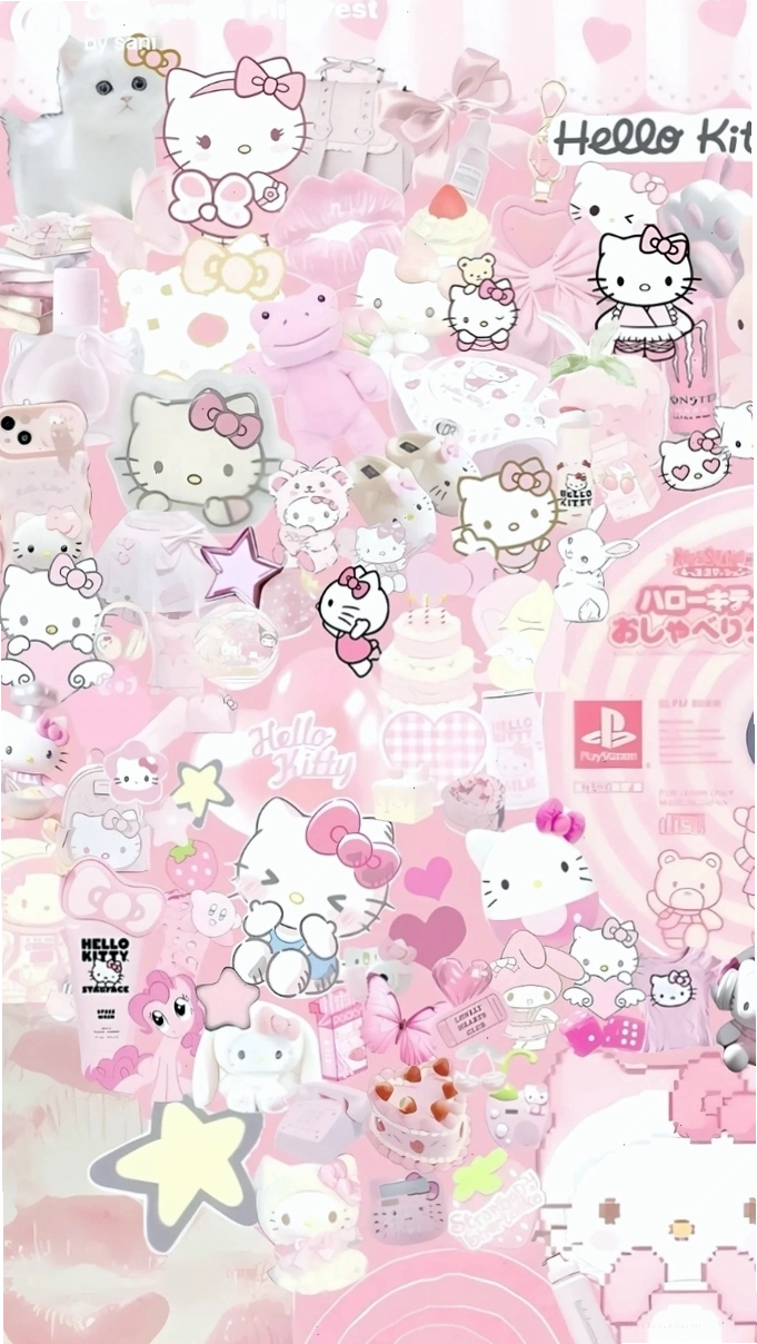 Avatar Hello Kitty với tông màu hồng pastel ngọt ngào và dịu mắt