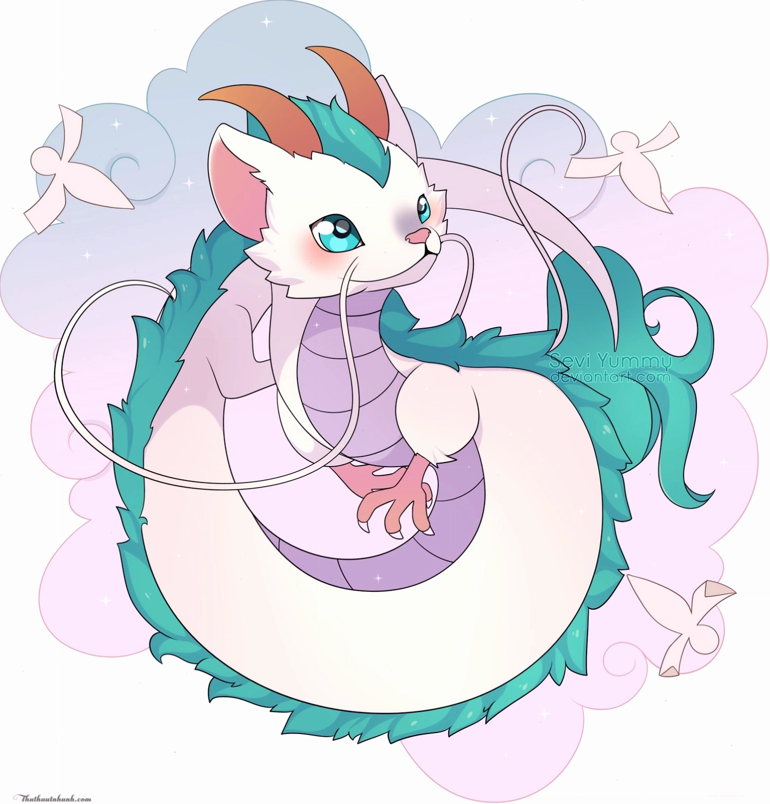 Avatar rồng con chibi màu vàng