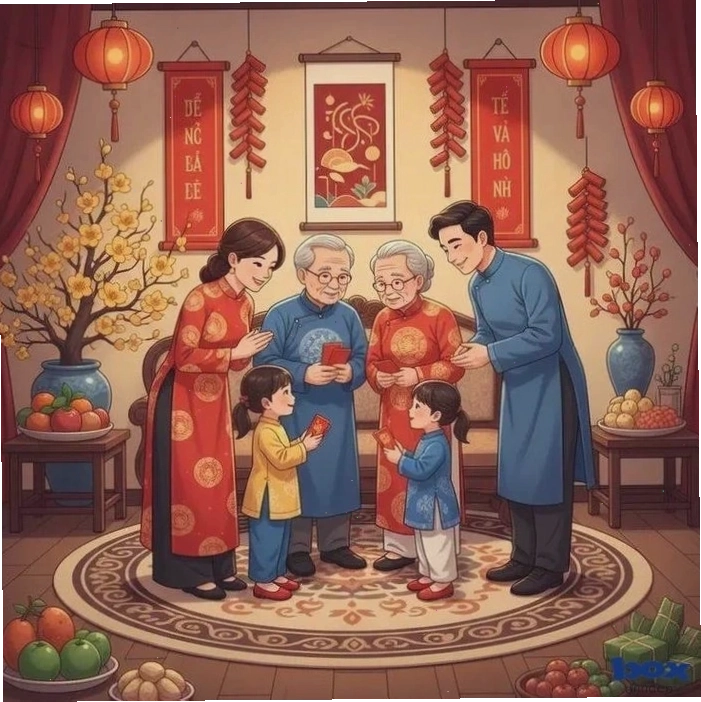 Avatar Tết phong cách lofi nhẹ nhàng, ấm áp