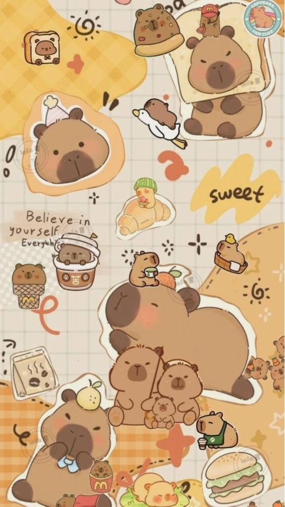 Cặp đôi capybara nhìn nhau với vẻ mặt ngơ ngác buổi sáng