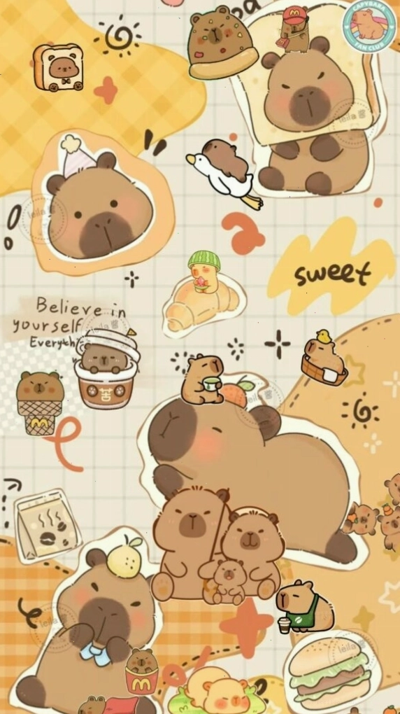 Cặp đôi capybara vô tri buổi sáng tạo phong cách avatar