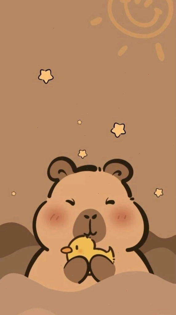 Capybara ôm vịt vàng với biểu cảm đơ
