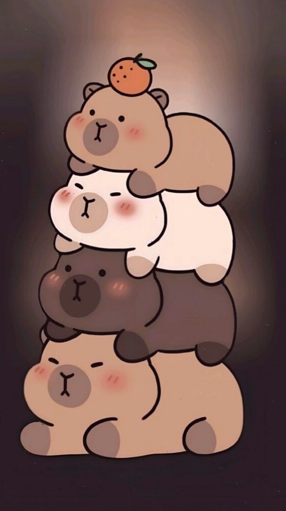 Capybara xếp chồng lên nhau tạo thành khối vô tri đáng yêu